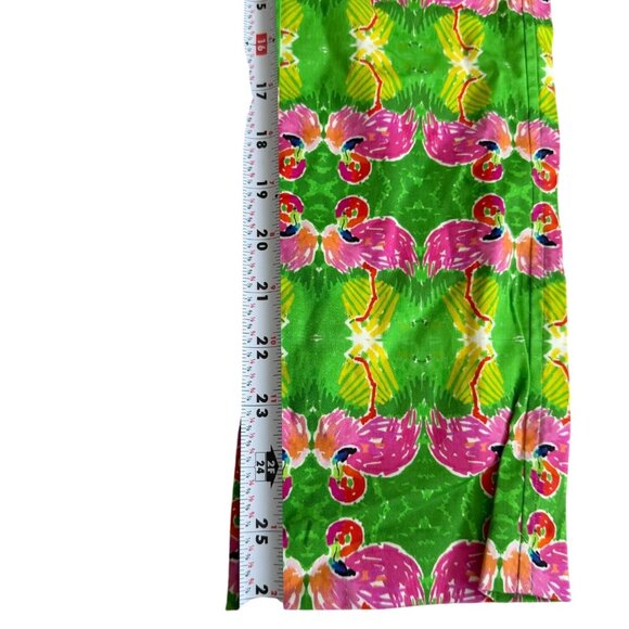 LAUREN GOLD Flamingo Print Green Pink Ankle Pants Size 0 NEW NWT - Picture 6 of 11